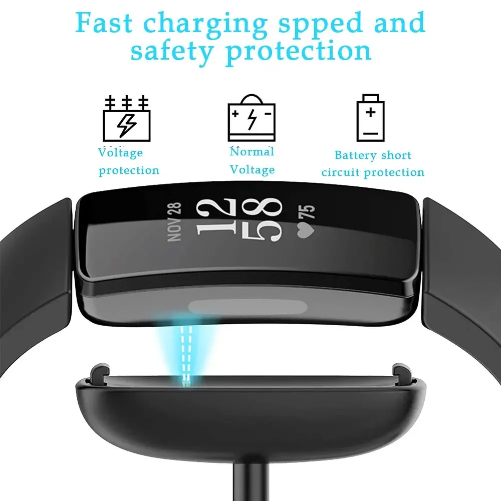 USB-кабель для зарядного устройства для Fitbit Inspire 2, зарядный кабель, зажим для шнура, аксессуары для док-станции для Fitbit Inspire 2 ace 3