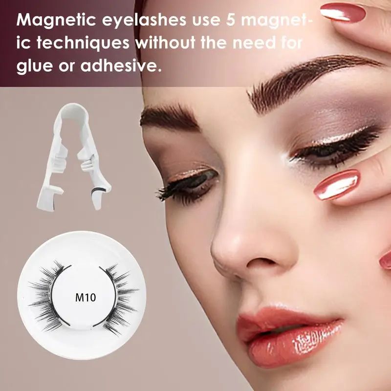 Magnetische Wimpern falsche schwarze Wimpern mit Magneten kein Kleber und Eyeliner benötigt wieder verwendbare gefälschte Wimpern für Frauen Erwachsene Mädchen