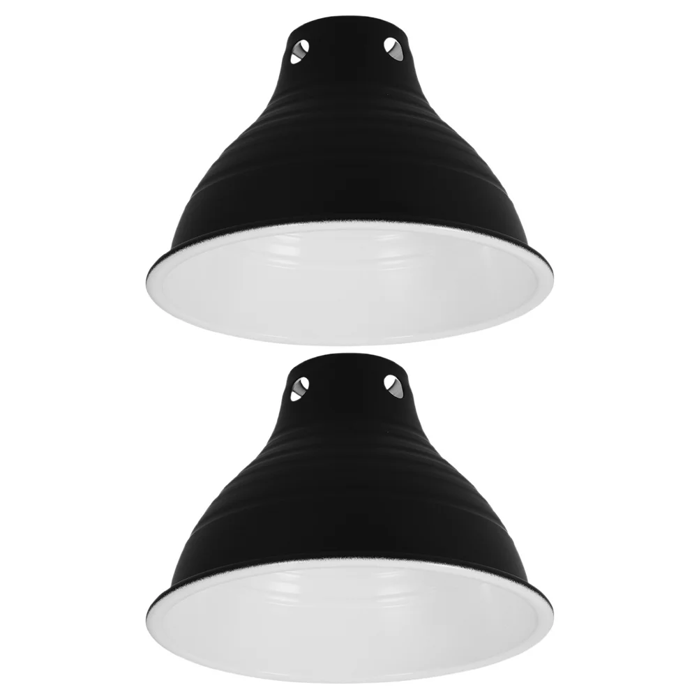 

2Pcs Reptile Heating Lamp Reflector Shade Black Dome for Tortoise Habitat Bearded Dragon Tank Basking Light Terrarium Covers