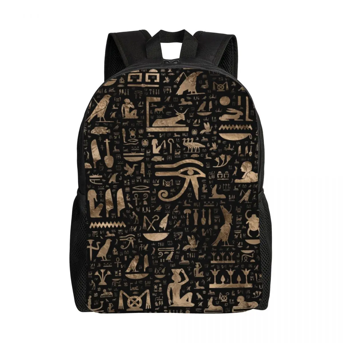 Mochilas de jeroglífos egipcios antiguos con estampado 3D, bolsas de viaje para escuela universitaria, cultura egipcia, bolsa de libros para computadora portátil de 15 pulgadas para hombres y mujeres