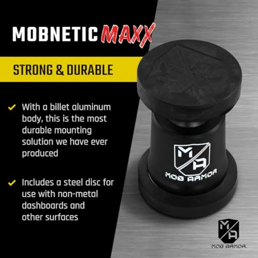 Mob Armor MobNetic Maxx USA Assembled Magnetic Phone Holder for Car Magnetic Car Phone Mount 90Degree Tilt 360Degree Rotation A