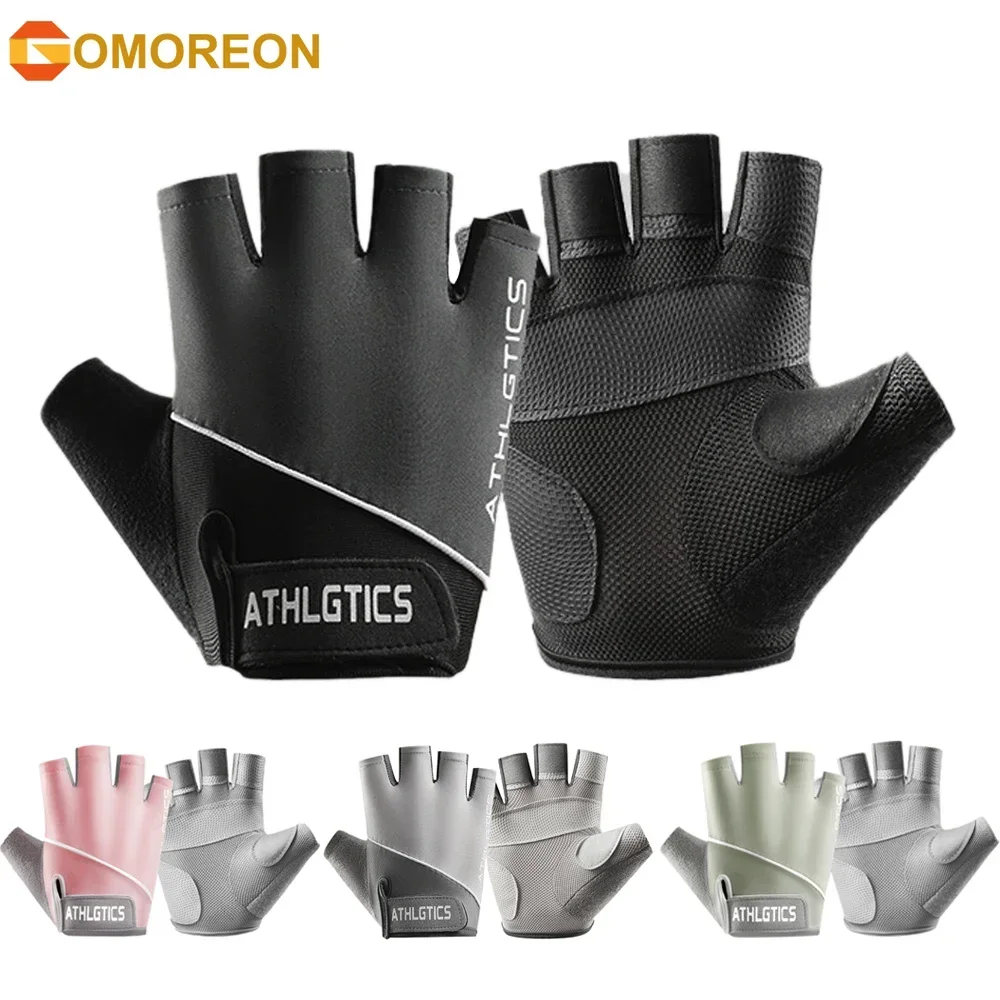 

1Pair Workout Gloves Men Women Gym Lifting Fitness Climbing Exercises Work Out Wrist Belt Shock Absorb Foam Pad Palm Crossfit