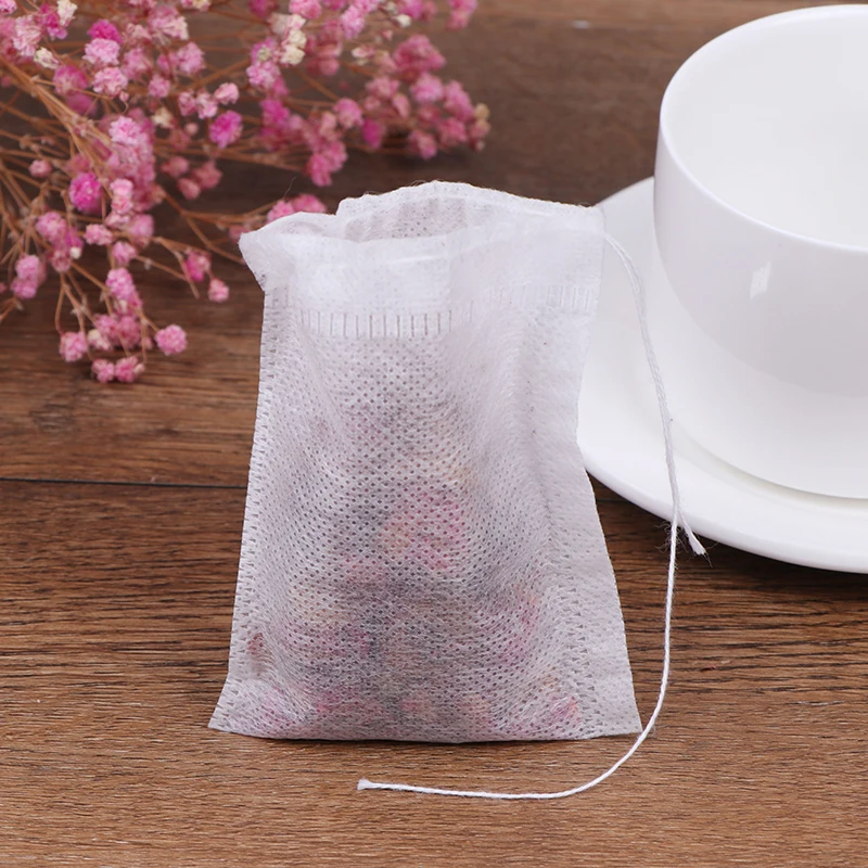 Bolsas de té con Infusor de cuerda, sello de curación, bolsita de filtro, 7x9cm, 100 unidades por lote