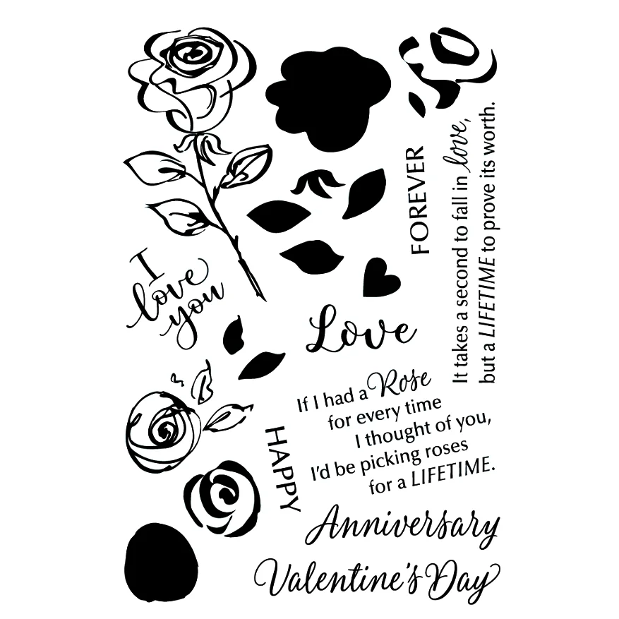 

2023 New Rose Transparent Silicone Rubber Stamp/for DIY Scrapbooking Card /photo album Decorative clear stamp