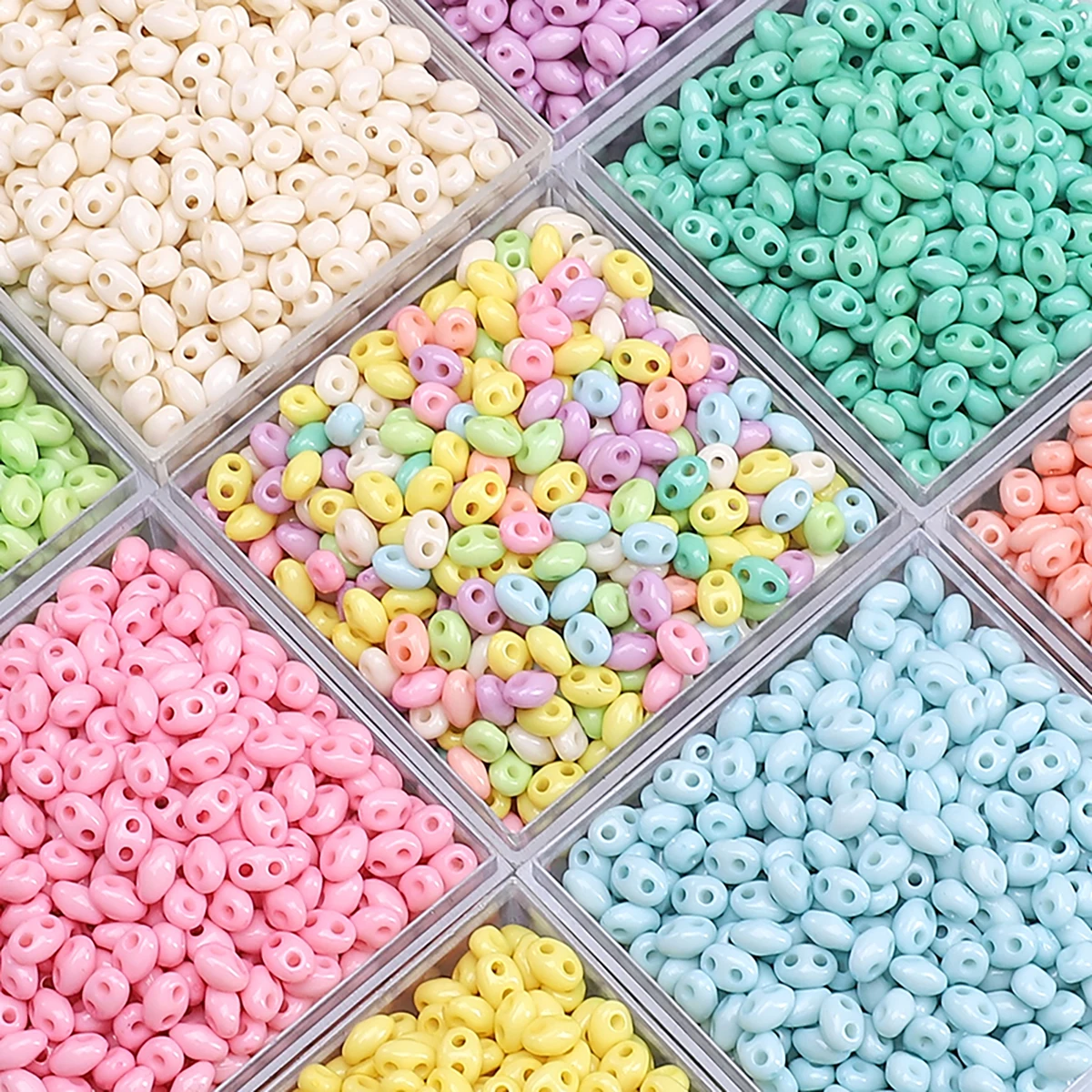 6x4mm 100pcs Acryl Doppel loch Schwein Nase Perlen einzigartige lose Perlen handgemachte DIY Schmuck Armband Ohrring Zubehör