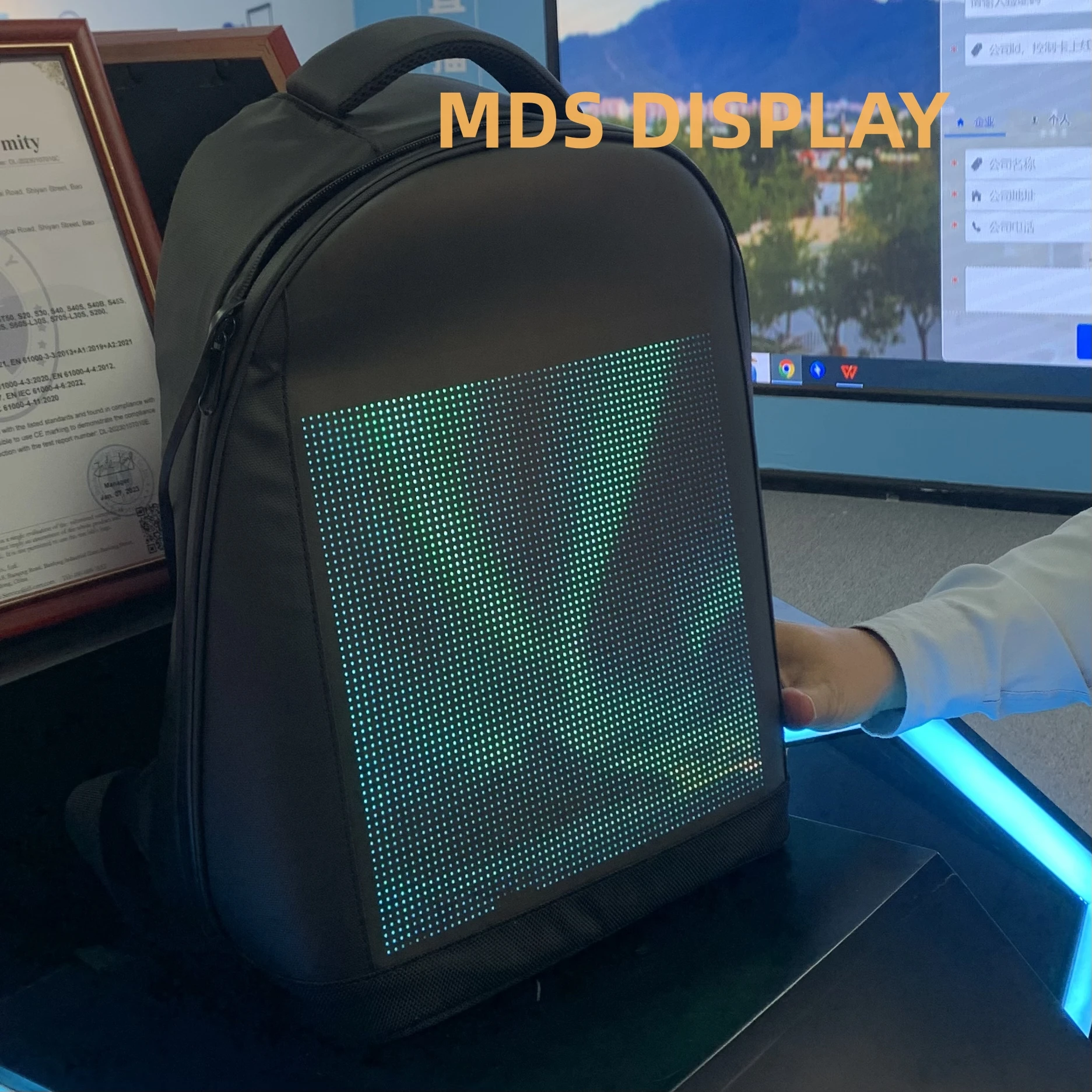 

MDS Full color App control led sports bag promotion LED backpack Dynamic LED Screen Display 3D Backpack smart led backpack