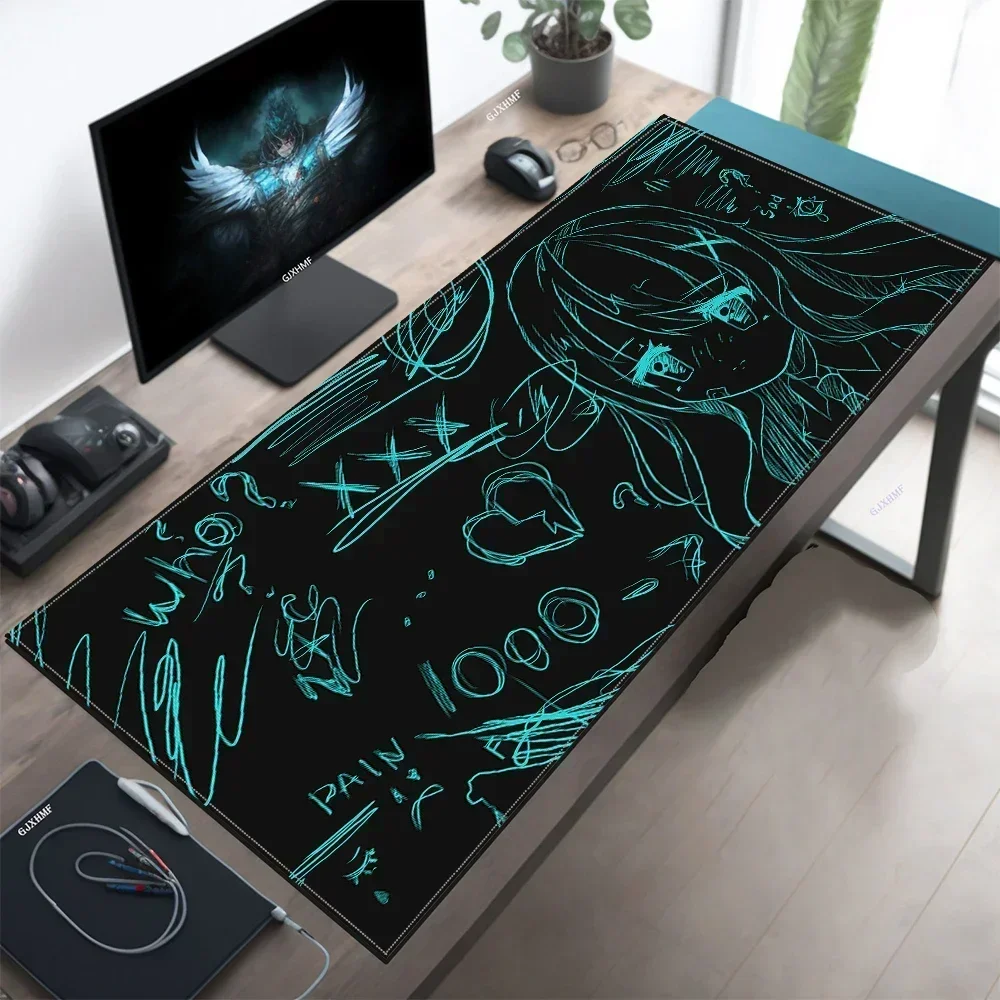 

Black Girl Mausepad Anime Mouse Mats Gaming Mat Pad on The Table Office Gamer Accessories Keyboard Pad Art Desk Mat Mouse Carpet