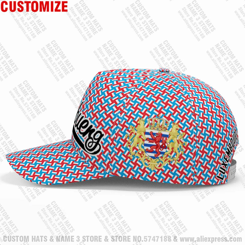 Luxemburg Baseball Caps Free Custom Made Name Team Logo Lu Hats Lux Country Travel Luxembourgish Nation Luxembourg Flag Headgear