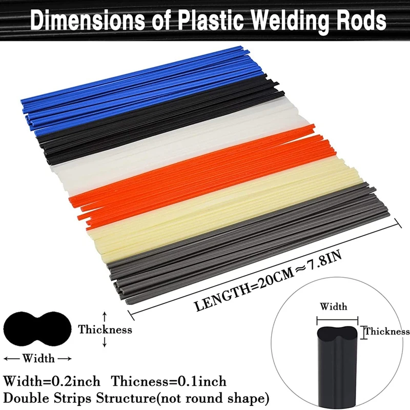 60 Pcs Plastic Welding Rod-PP/PVC/ABS/Plastic Welding Rod Kit, Suitable For Car Bumper Plastic Repair