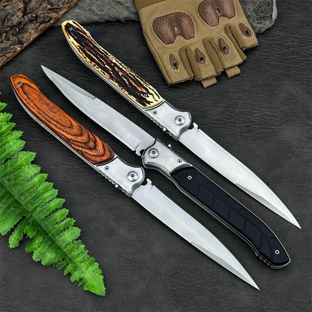 سكين كبير قابل للطي مقاس 12 بوصة، شفرة فولاذية D2، مقبض من الخشب أو الراتنج أو البلاستيك، غمد من النايلون، هدية أداة EDC للتخييم في الهواء الطلق #4