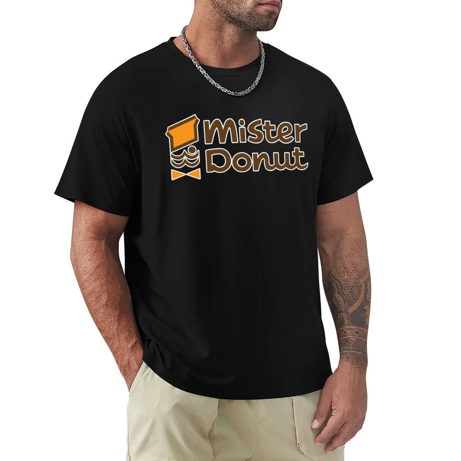 Camiseta Mister Donut de talla grande, camiseta de color liso
