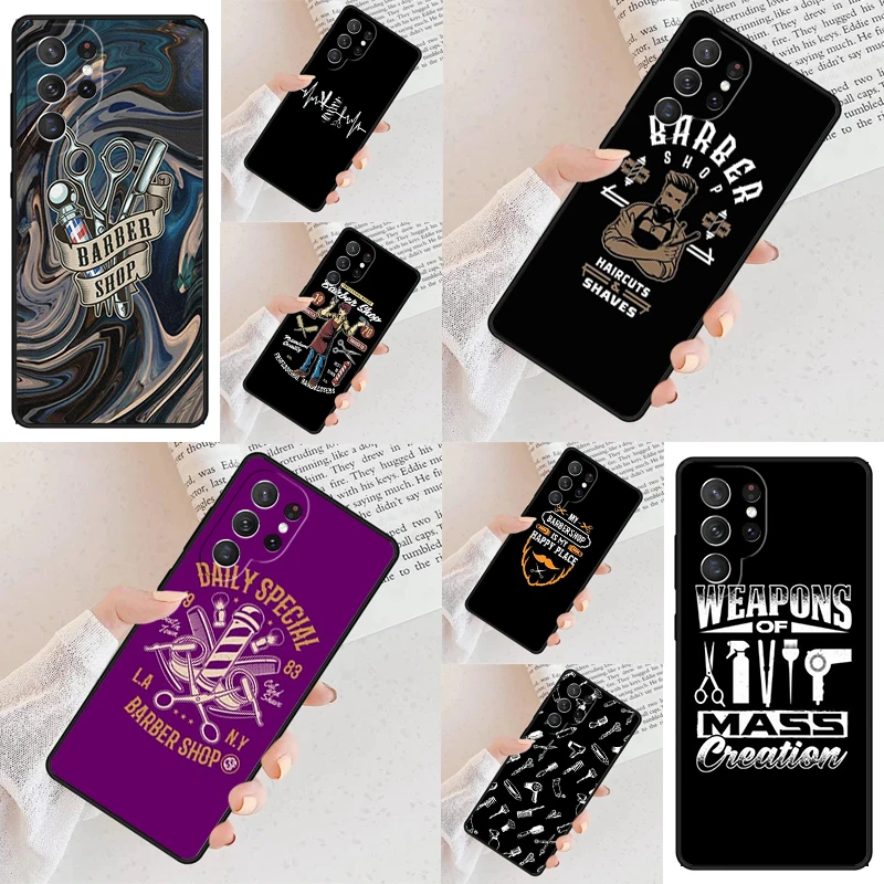 Barber Shop Hair Stylist Cell Phone Case for Samsung Galaxy S26 Ultra S25 S24 S23 S22 S21 S20 Note10 Cover