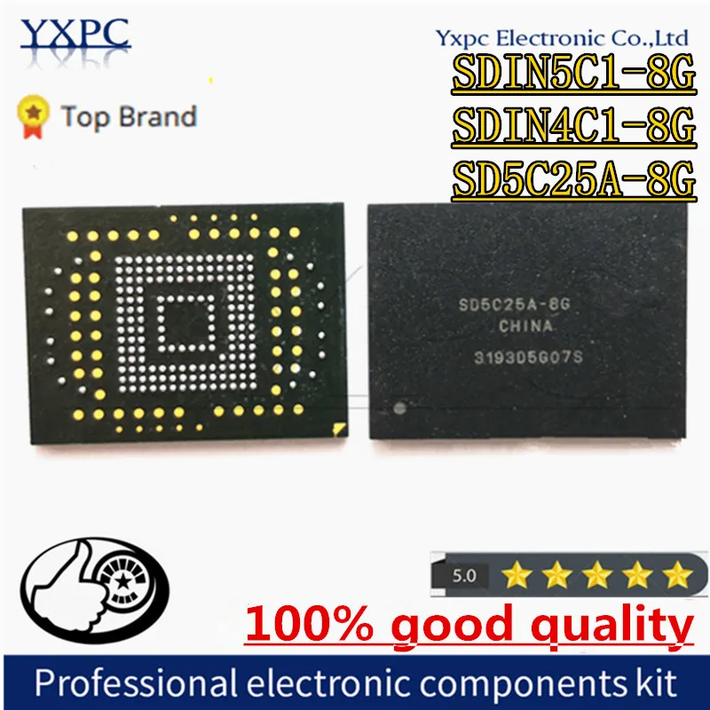 SD5C25A-8G SDIN4C1-8G SDIN5C1-8G SD5C25A SDIN4C1 SDIN5C1 8G BGA169 EMMC 8GB Flash Memory IC Chipset with balls