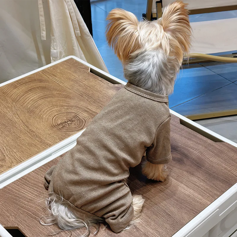 Pet Four Legged Base Coat Pet Jumpsuit Little Dog Four Legged Base Coat Autumn and Winter Simple Pajamas Puppy Clothes Dog Suit