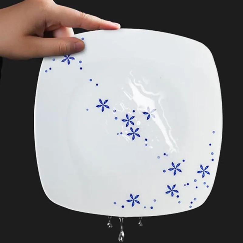 

Blue and White Porcelain Ceramic Food Dinner Plate Jingdezhen Household Tableware Tray Rice Bowl Ramen Soup Bowls Accessories