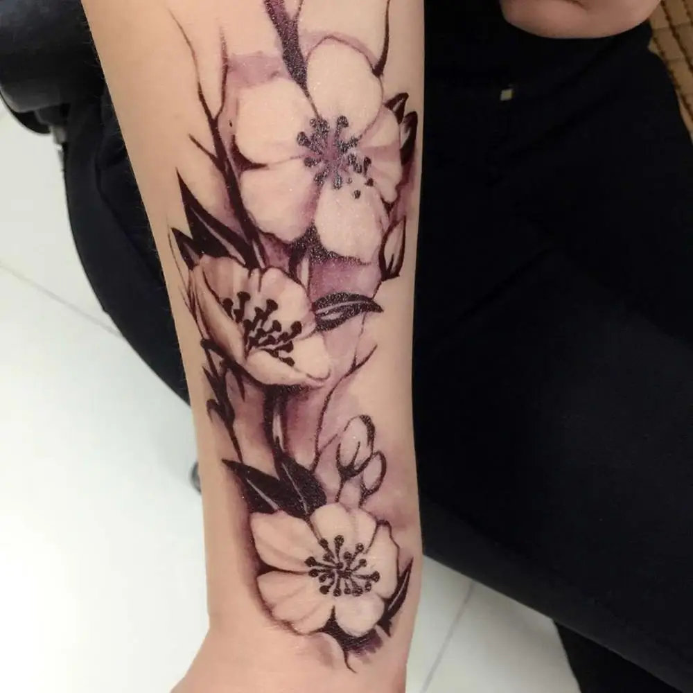 Body Art Body Tattoo Waterproof Unisex Plum Blossom Flower Arm Leg Sticker Temporary Art