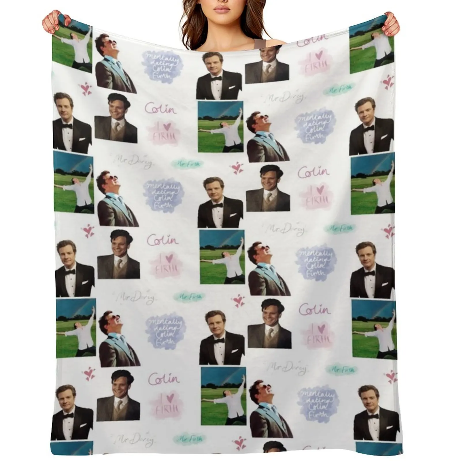 

Colin Firth Set 2 Throw Blanket Picnic Softest Camping Tourist Blankets