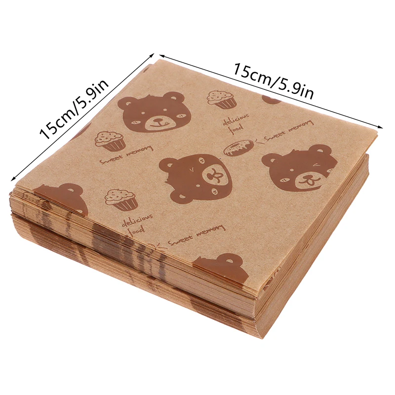 Papel para envolver sándwiches, patrones de impresión americana, grado alimenticio, resistente al aceite, herramientas para hornear pan y patatas fritas, 100 piezas