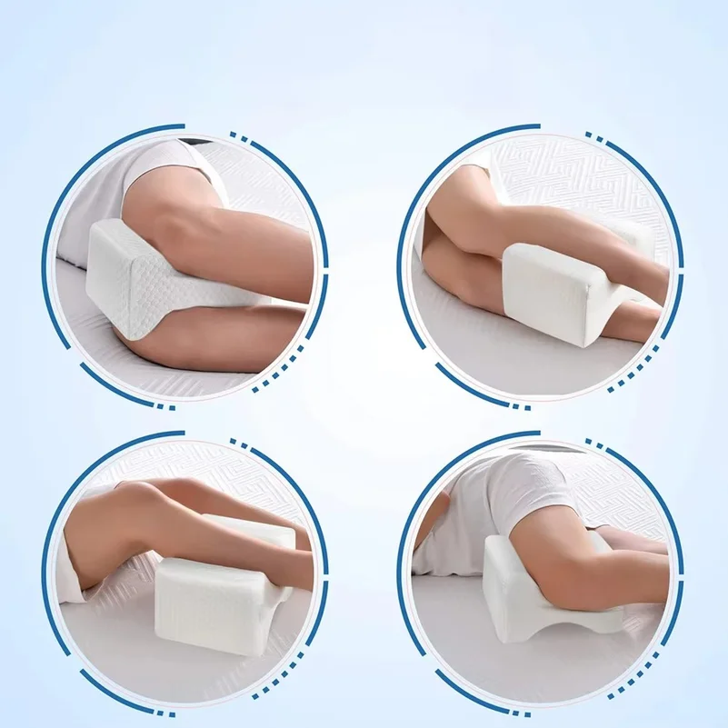 Memory Foam Knee Pillow with Side Sleeping Belt