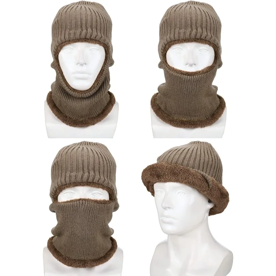Балаклава вязаная теплая ветрозащитная шапка, закрывающая лицо для мужчин и женщин, флисовая шапка для занятий спортом на открытом воздухе
