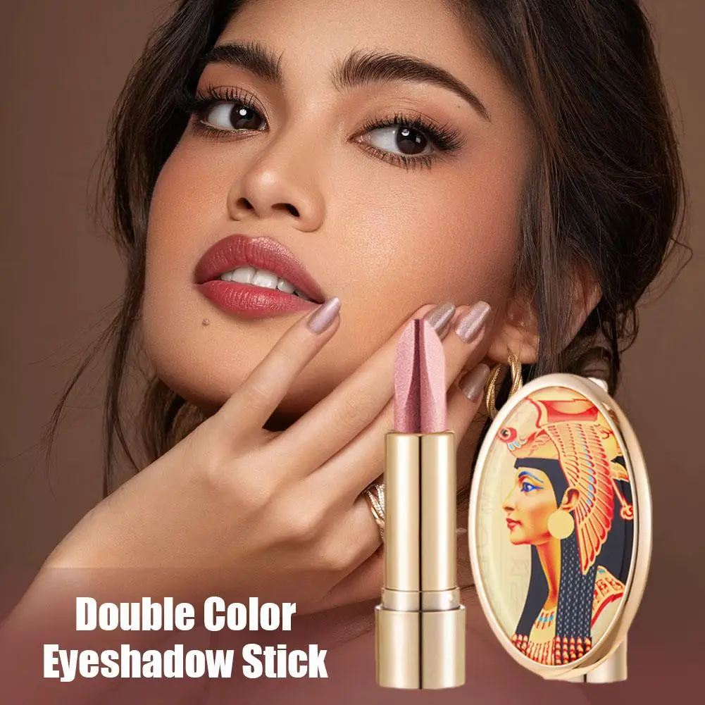 Double Color Eyeshadow Stick Gradient Shimmer Color Eye Shadow Cream Pen Eye Makeup Cosmetic Eyeshadow Stick trucco coreano