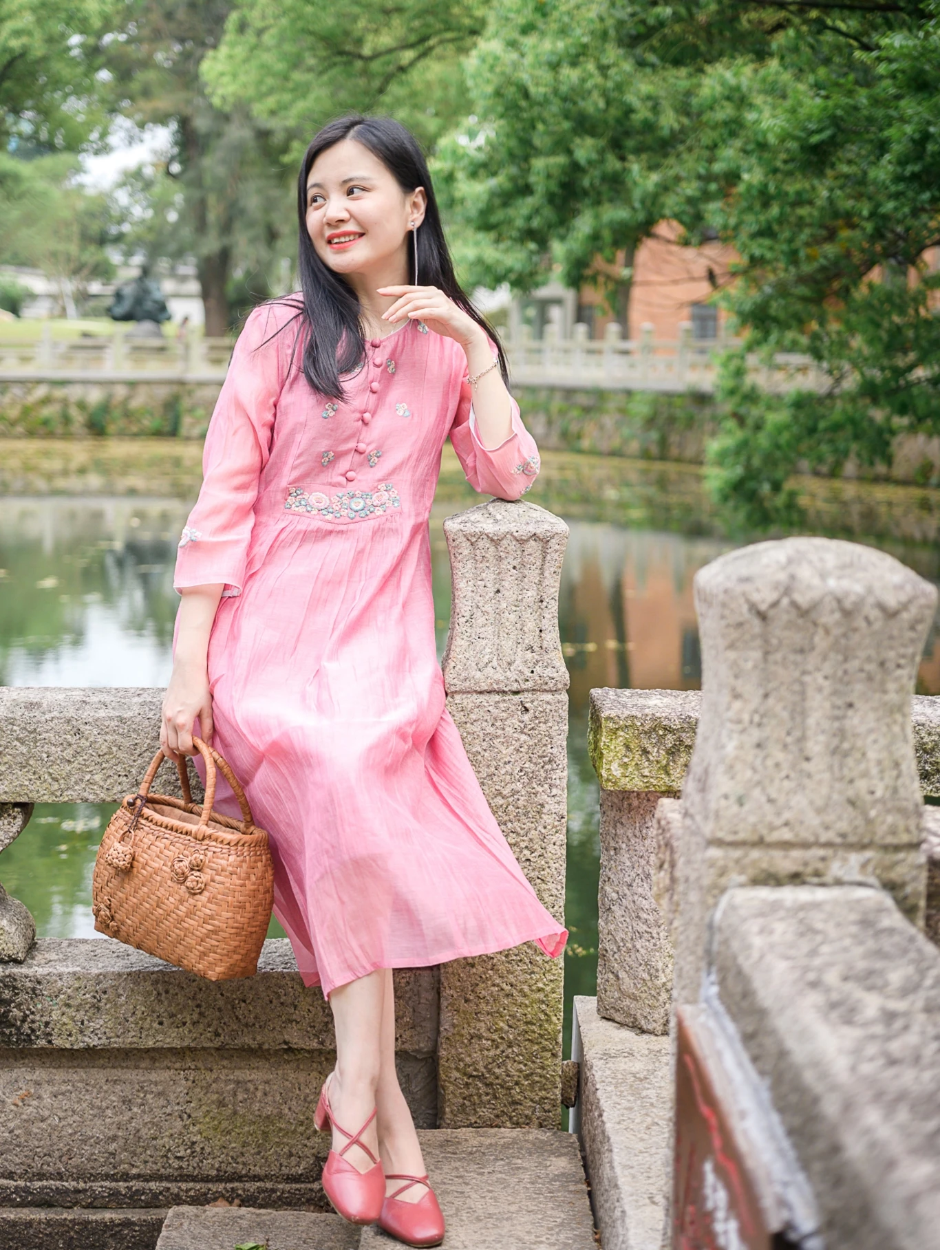 

Традиционное китайское хлопковое платье с вышивкой, тяжелое, ручной работы, в стиле «Мистери Лов», для чаепитий, красное, в стиле «Пуэр», для дам