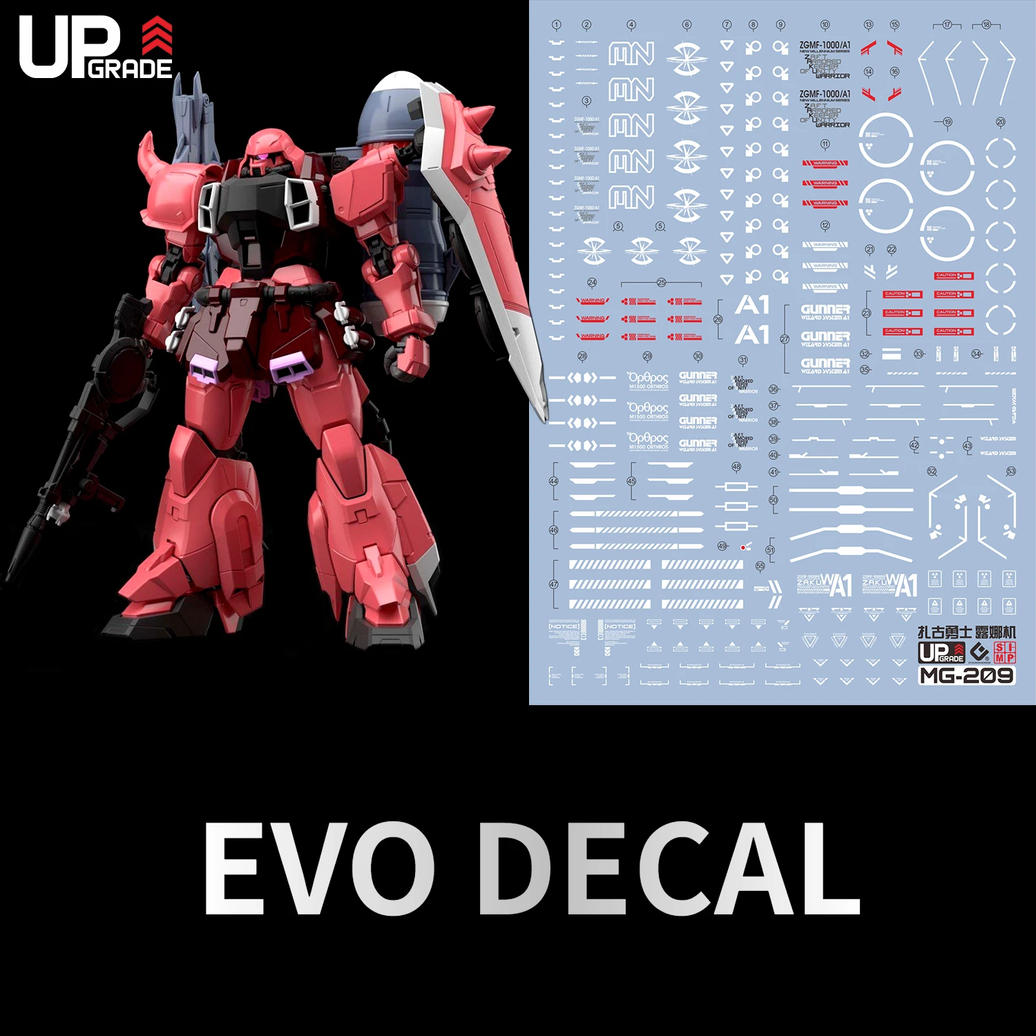 adesivos-fluorescentes-mg-209-evo-para-mg-1-100-zgmf-1000-a1-lunamaria-gunner-zaku-warrior-pecas-de-modificacao-para-modelos-de-mecha