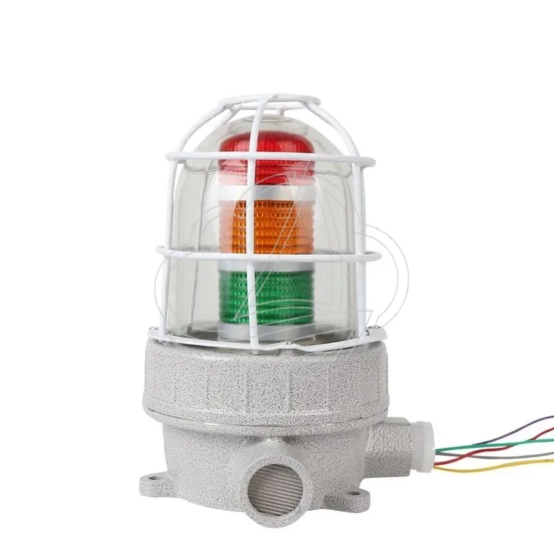 24V/220V IP65 Waterproof Explosion-Proof 3-Color Warning Light with Buzzer for  Machines