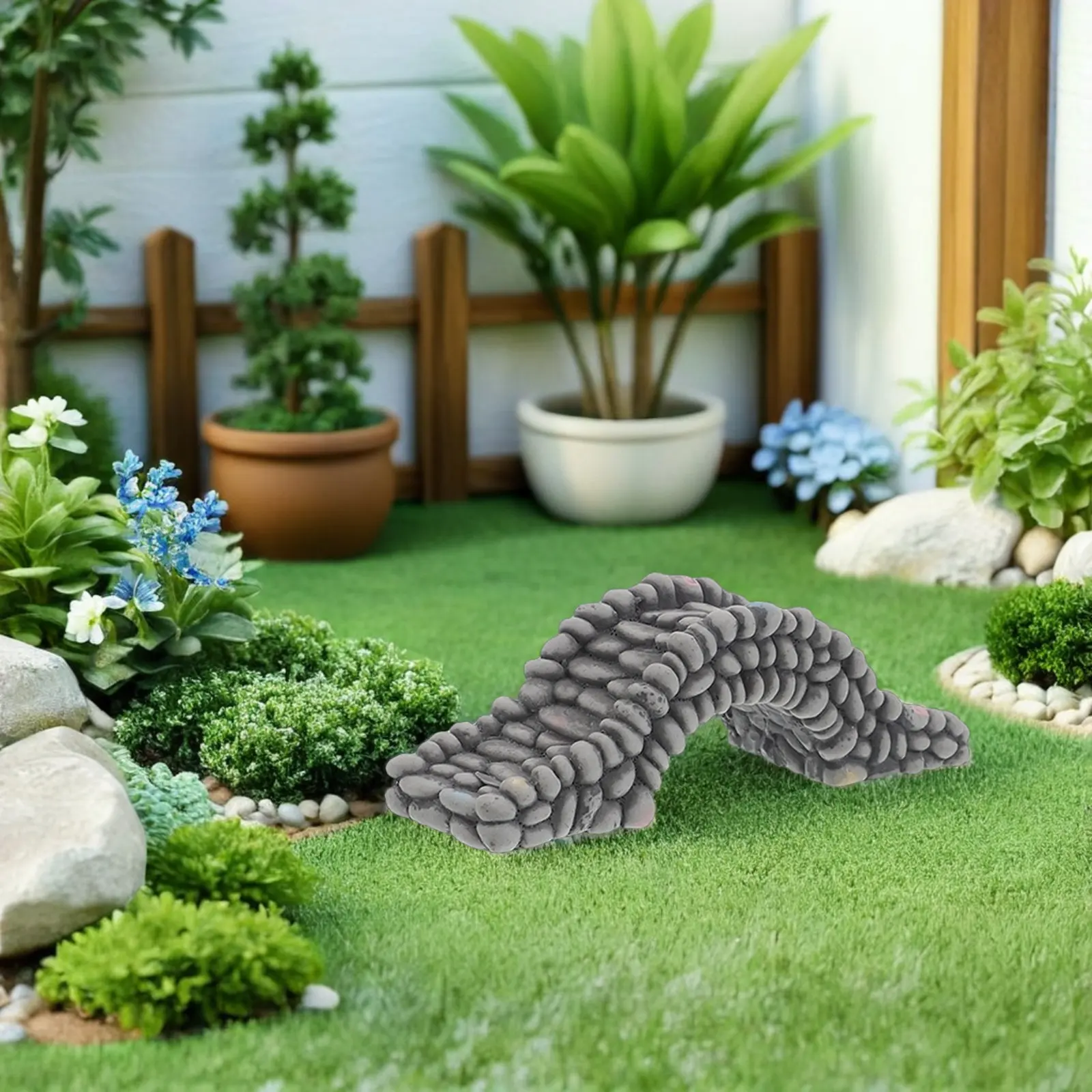 4Pcs Mini Chinese Style Resin Stone Bridge Arch Bonsai Garden Accessories DIY Miniature Landscape Fairy Garden Bridge Ornament