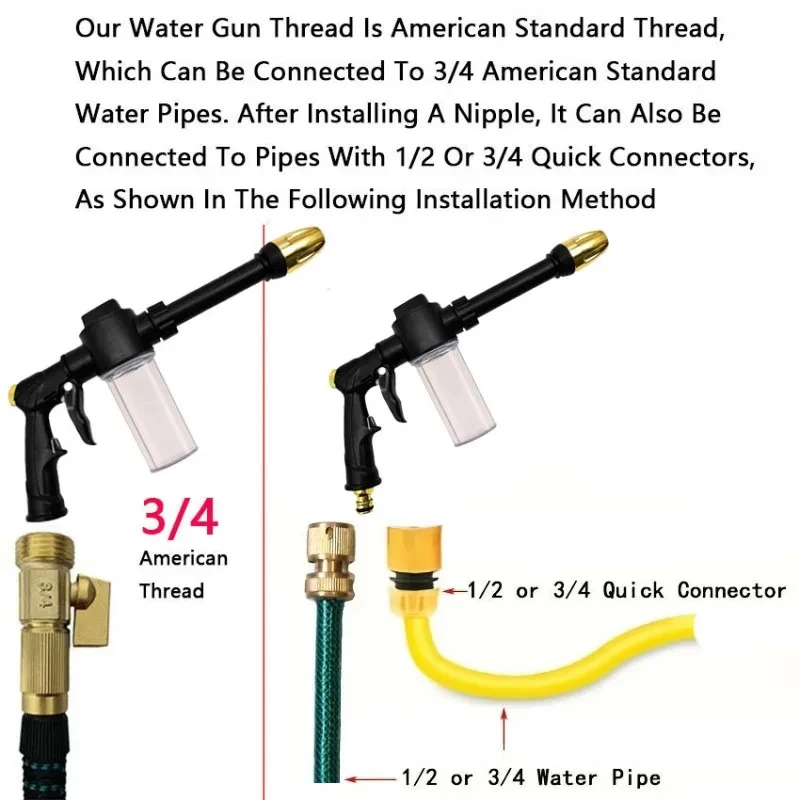 High Pressure Car Washing Water Gun Long Rod Nozzle Garden Hose Nozzle Multi-Function Watering Tool Powerful Car Cleaning Tool view 2