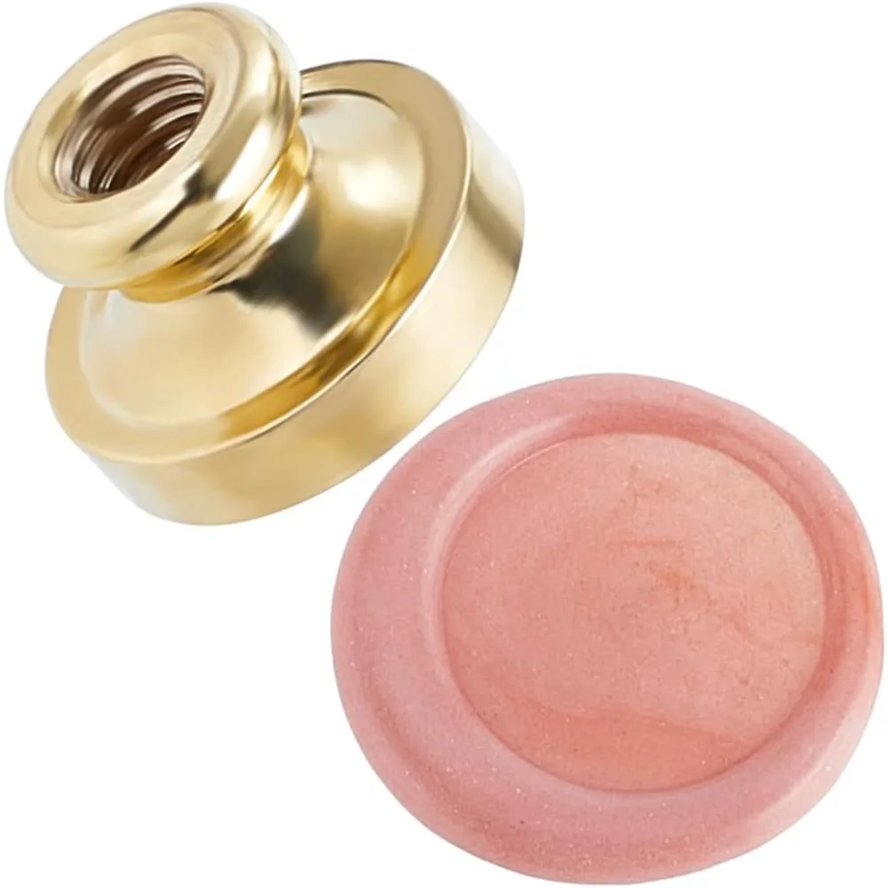 3Pcs Blank Wax Seal Stamp Head Round Vintage Removable Golden Brass Sealing Wax Stamp Head Without Engraving for Wedding
