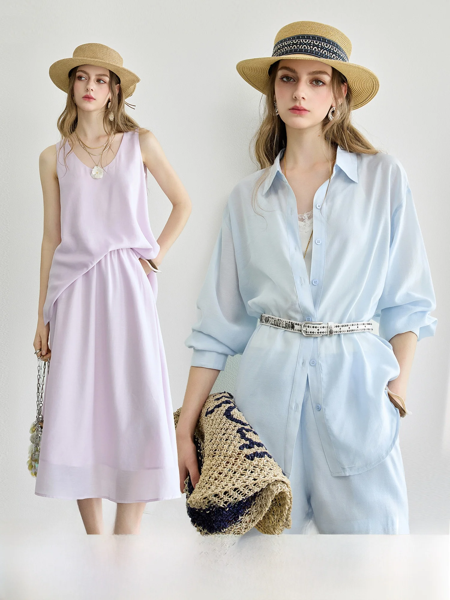 

Комплект для женщин: жилет, юбка и шорты для повседневной носки, из волокон целлюлозы и полиэстера, серия Pumpkin Valley Dopne Oxygen Sensation Easan