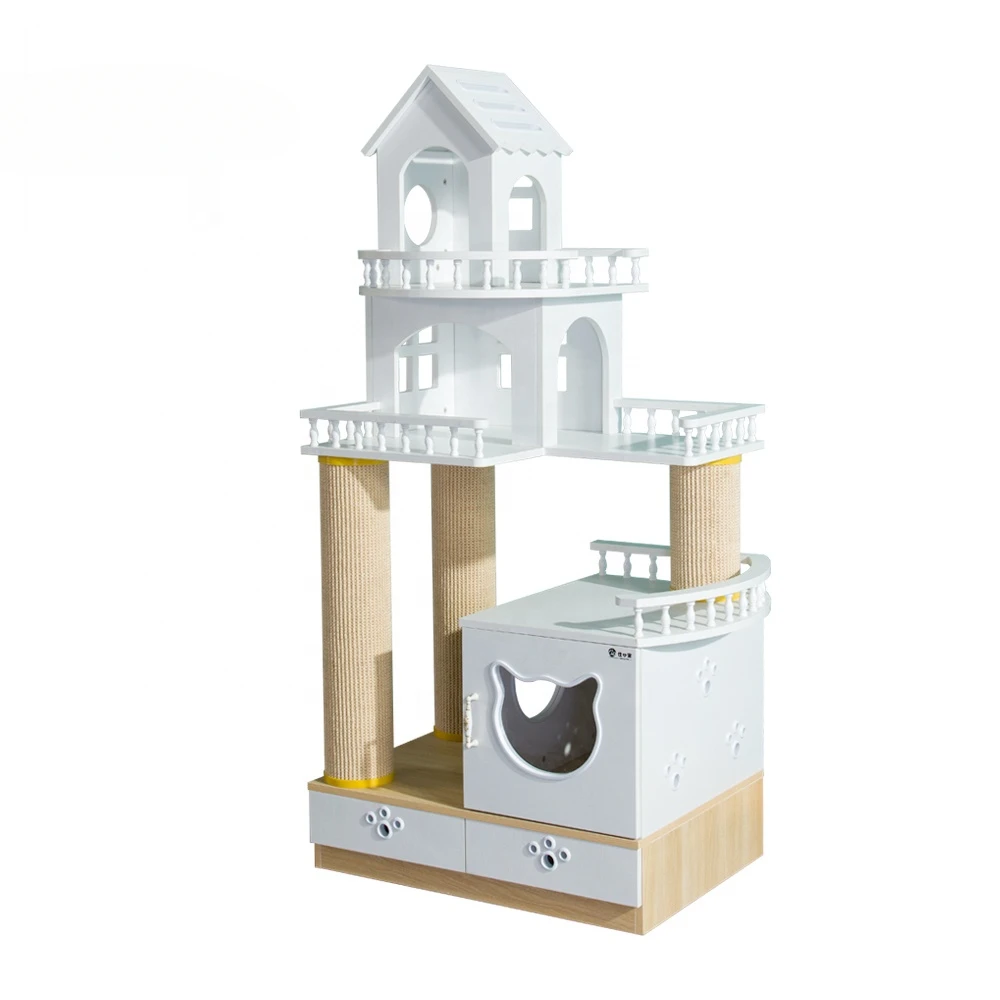 Cat Climbing Frame Indoor Pet Tower With Space Capsule Luxury Cat House Design Cat Tree