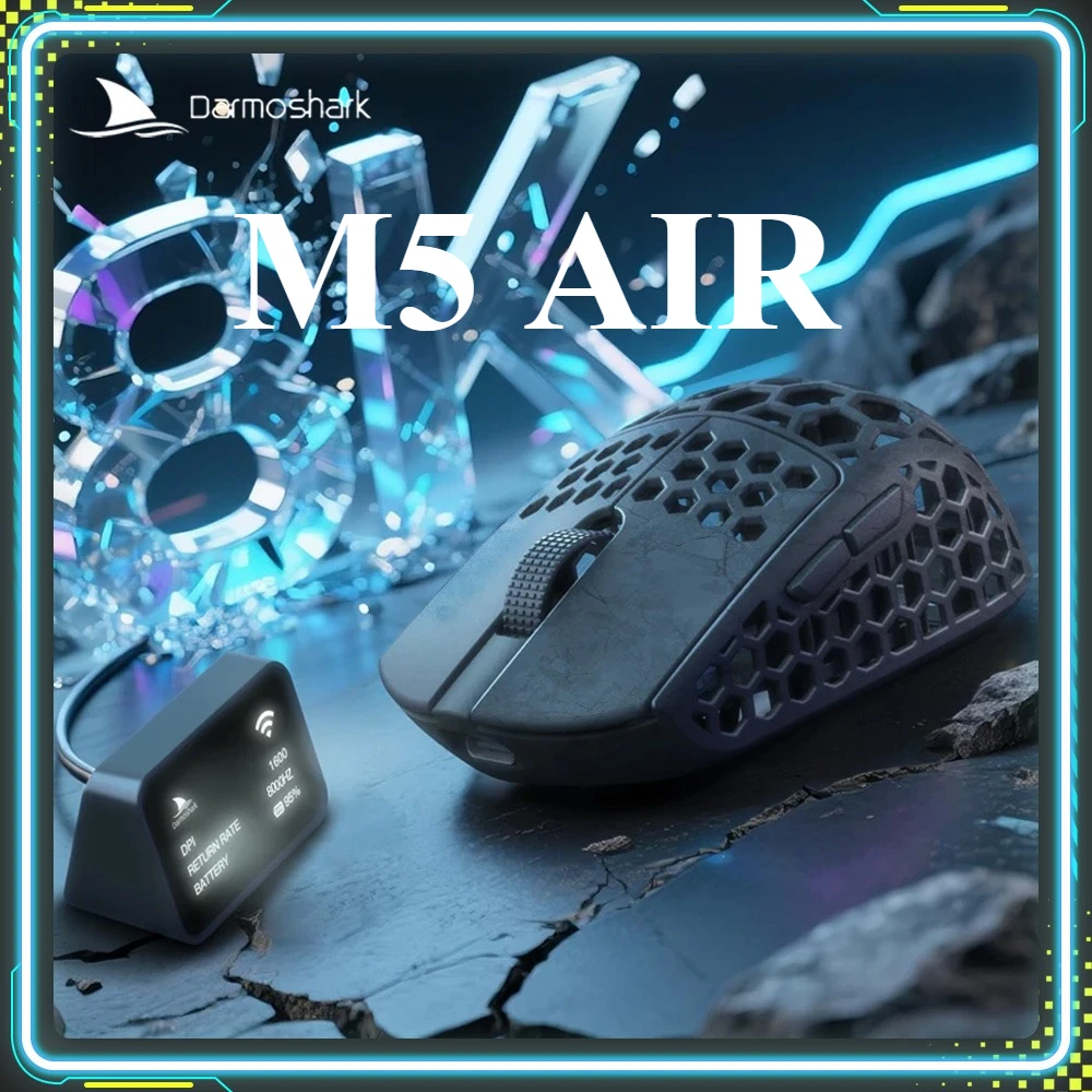 

Darmoshark M5 Air Carbon Fiber Gaming Mouse 8K PAW3950 31g Lightweight Custom Wireless Tri-Mode Mice PC E-sports Office Gifts