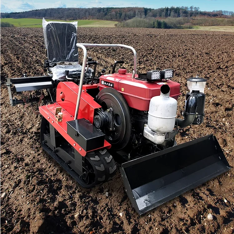 Mini Tiller Cultivator Machine Spare with Parts Land Crawler Tractor Multi Functional Rotary Tiller