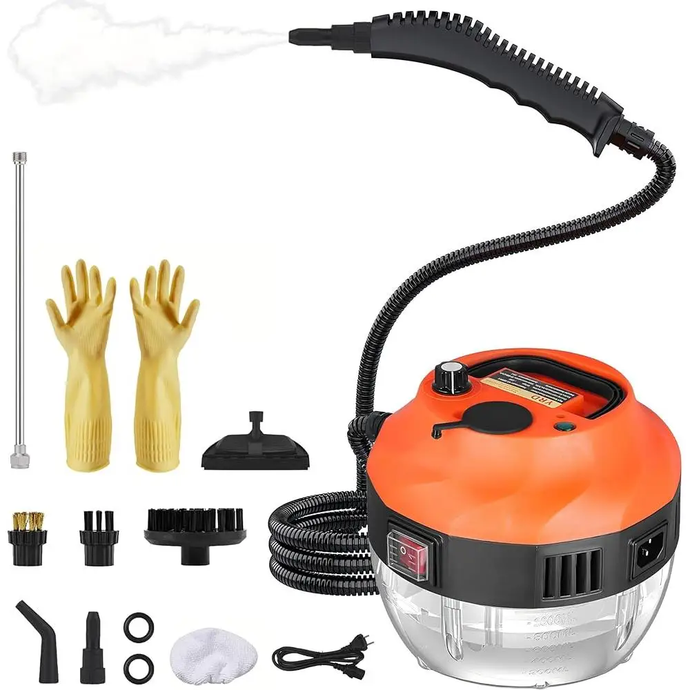 2500W 휴대용 스팀 청소기 가정용 청소를위한 고압 휴대용 기선 여러 액세서리가있는 자동차 실내 장식 주방