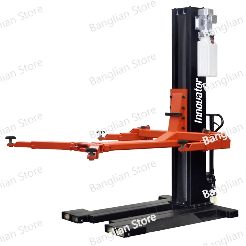 Portable Hydraulic Single Post Car Lift, One Post, Home Garages