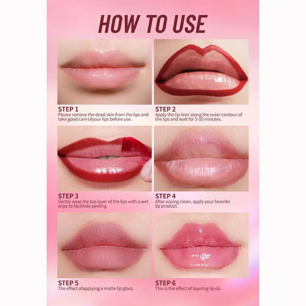 ดินสอเขียนขอบปาก 5 สีใหม่ ติดทนนาน ลอกออกได้ แต่งริมฝีปาก ติดทนนาน ลิปกลอส เครื่องสำอาง
