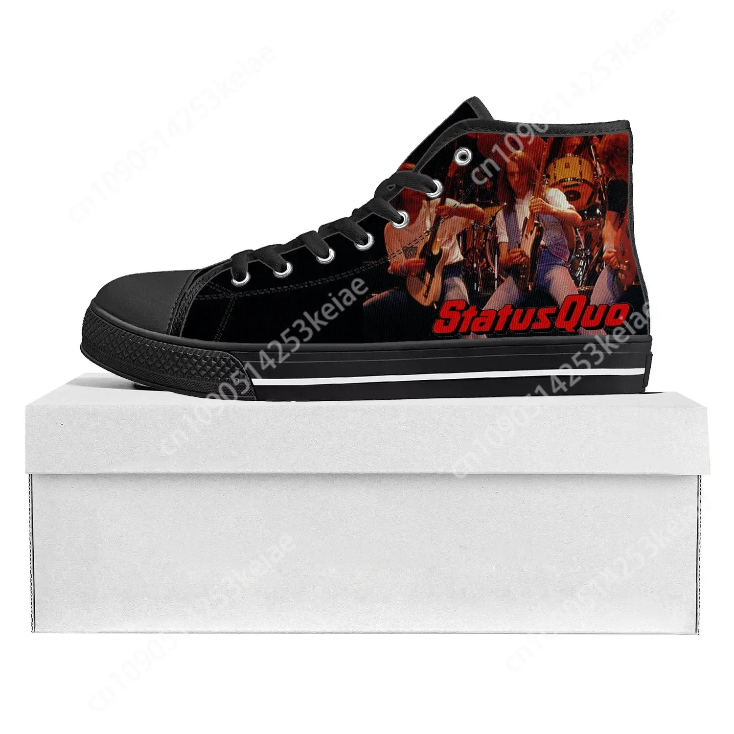 Status Quo Rock Band Fashion High Top High Quality Sneakers Mens Womens Teenager Canvas Sneaker Casual Couple Shoes Custom Shoe