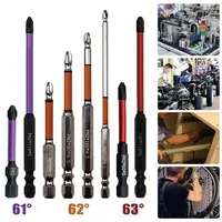 6.35mm PH2 Magnetic Cross Screwdriver Bits HRC61° HRC62° HRC63° Multipurpose Drill Bits Electric Tools For Electrician