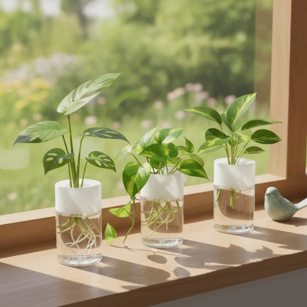 2pcs Plastic Hydroponic Flower Pot Simple Transparent Clear Plant Vase Minimalist Flower Holder Soilless Cultivation Pot