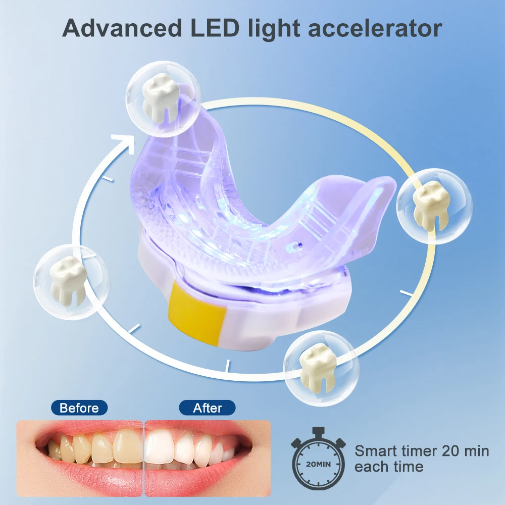 LED Teeth Whitening Light Home Rechargeable Whitening Blue Light UV Bleaching Laser Teeth Bleaching Whitening Light Dental Treat