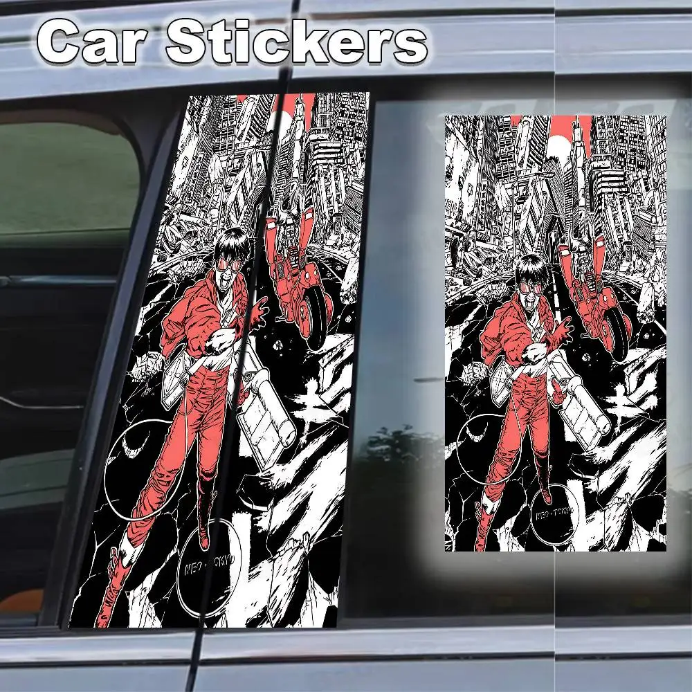 

Anime Akira Car Stickers Auto B Pillar Waterproof Center Column Cover Scratches Car Doors Pillar Decals Decoration