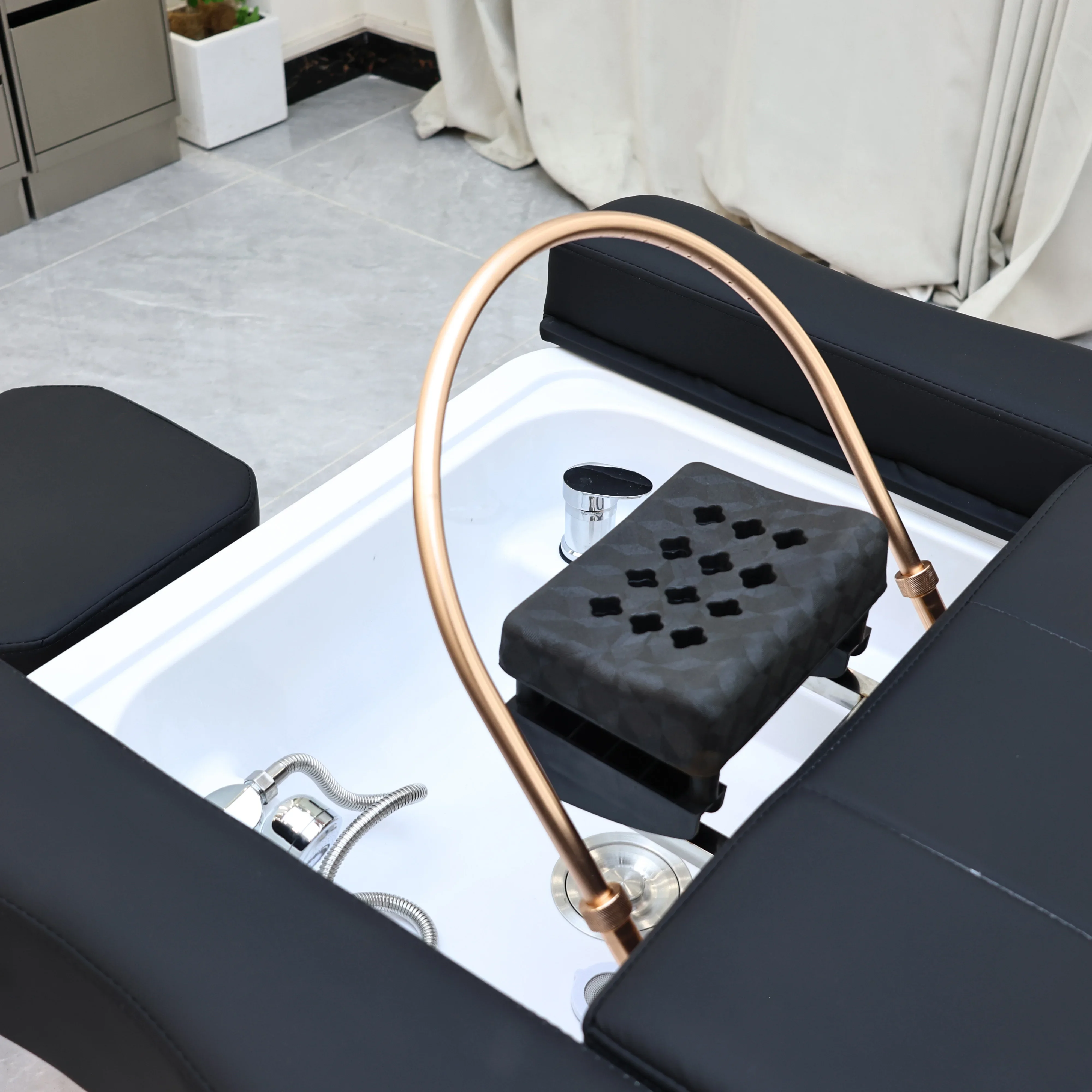 XinSheng Elektrisch Verstellbares Shampoo-Bett Massagetisch All-in-One Salon SPA Massageliege mit Haarwaschbecken & Fußbad – Detail 20