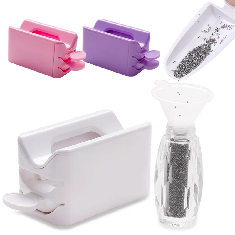 Nail Glitter Powder Recycling Box Dip System Dust Collector Shiny Sequin Rhinestone Container Holder Manicure Storage Case