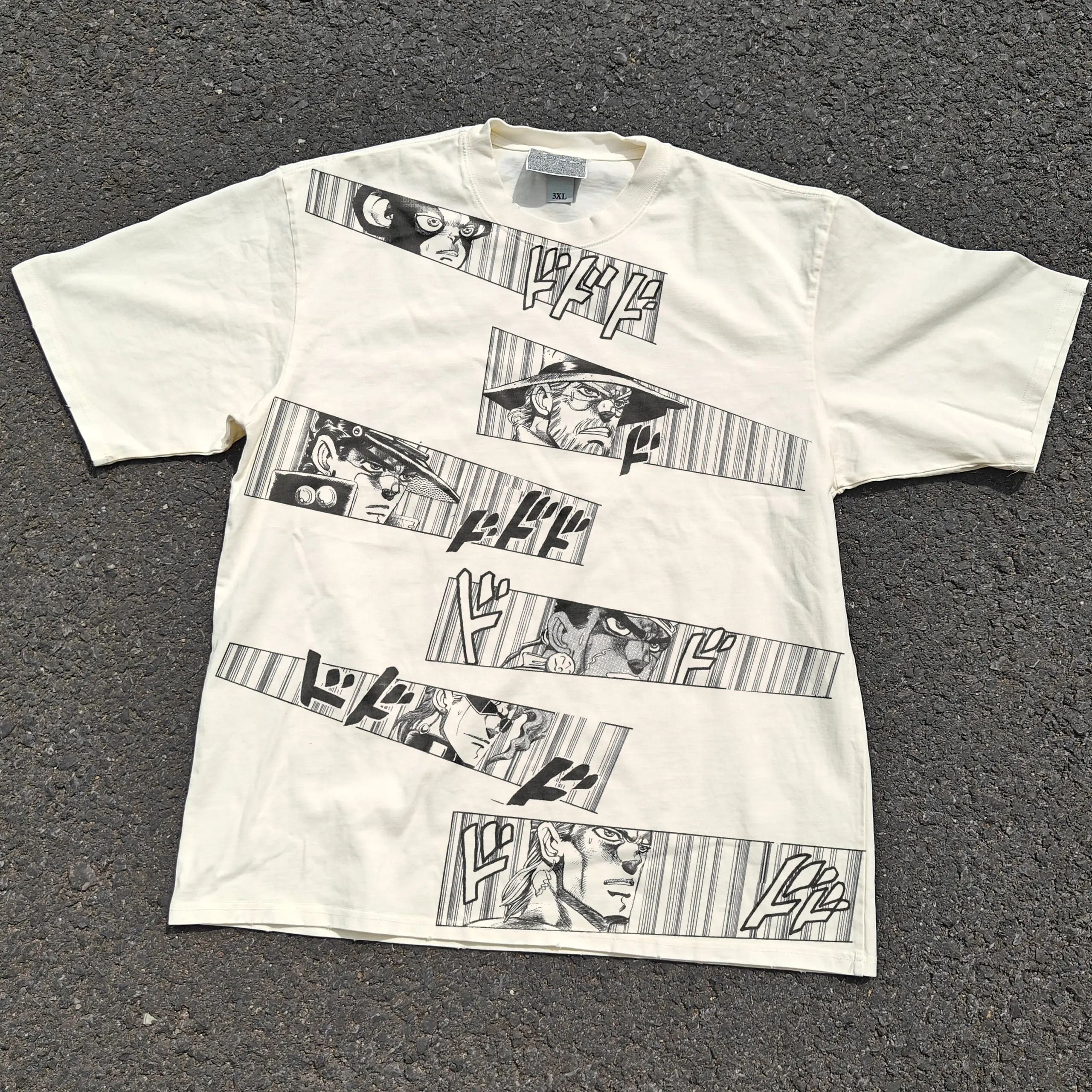 

Kujo Jotaro Dio Battle Scene Distressed Graphic T Shirt Oversized Streetwear cool