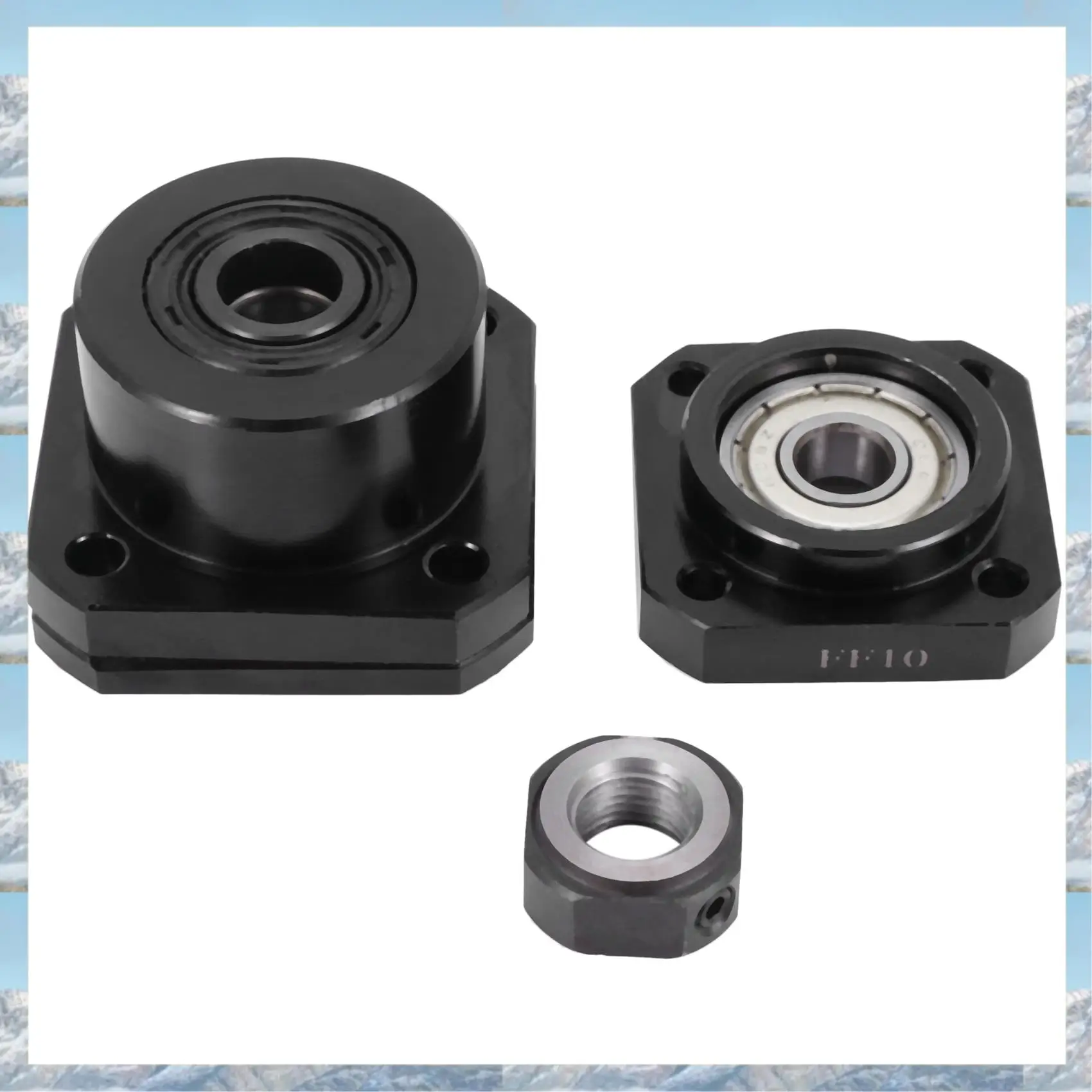 2025 Hot Style 1 Pcs FK10 Fixed Side +1 Pcs FF10 Floated Side For SFU1204 Ballscrew CNC Parts Ball Screw 1204 Fk/Ff10 End Suppor