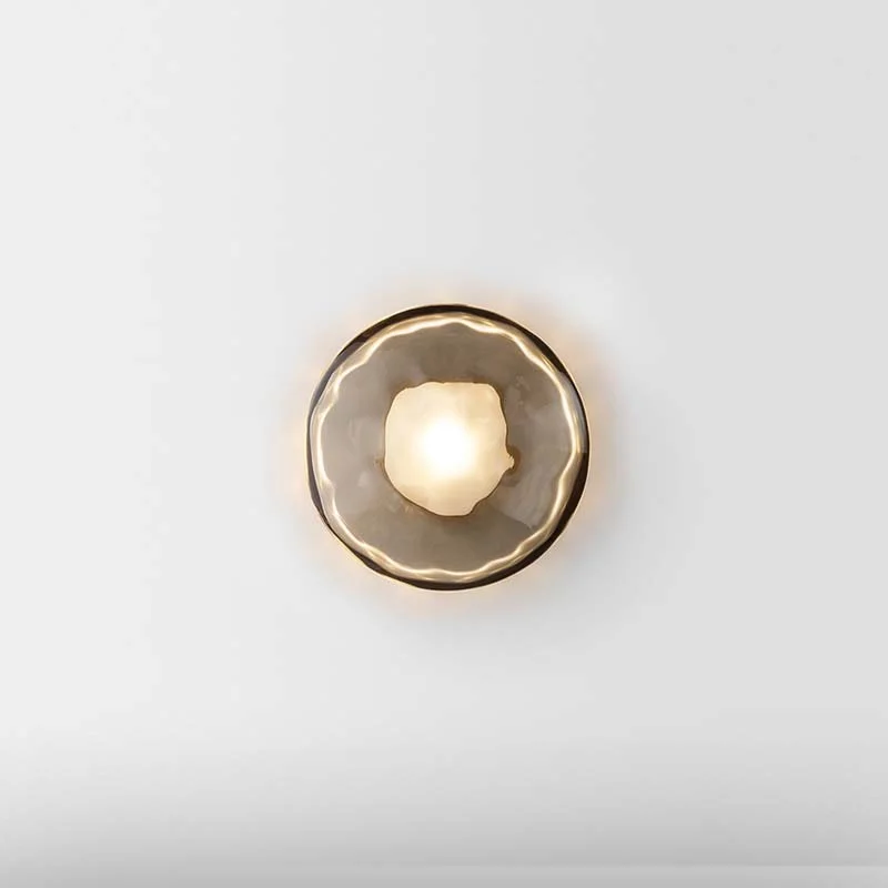 

Стеклянный янтарный светодиодный граничный настенный светильник, настенный светильник для гостиной, спальни