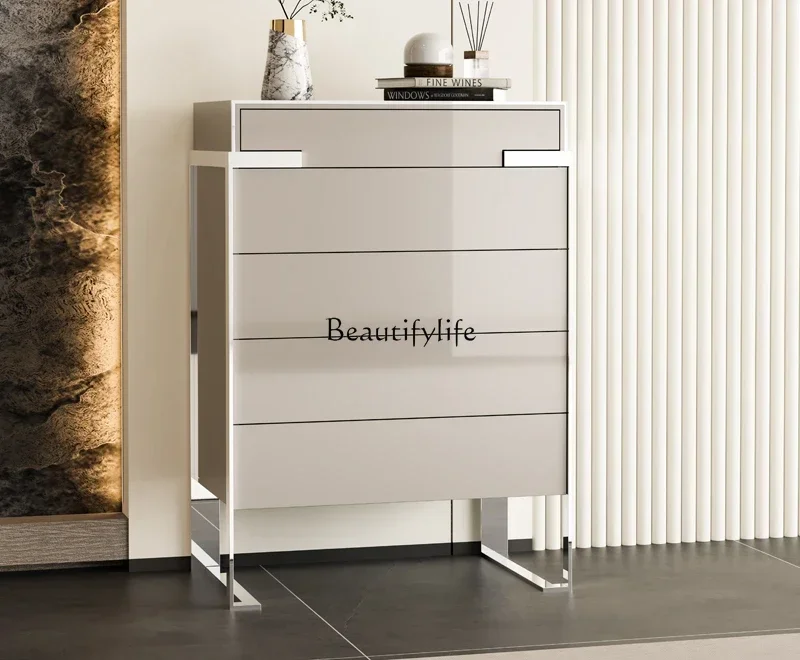 

LD33Hong Kong-style light luxury locker simple post-modern bedroom chest of drawers baking paint