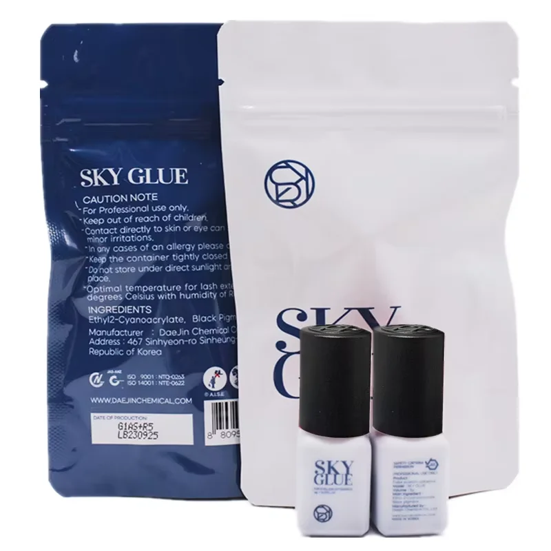 Korea SKY S+ Eyelash Extension Glue 5/10 Bottles Set Fast Drying 5ml Individual Lash Adhesive Black/Red Cap for Professional Use